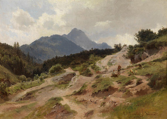 Картина Миттенвальд в горах Карвендель - Халауска Людвиг  
