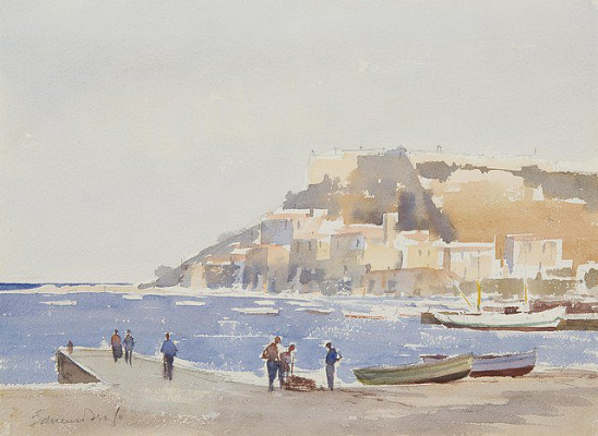Картина Старая крепость на Итальянском побережье - Сигоу Эдвард 