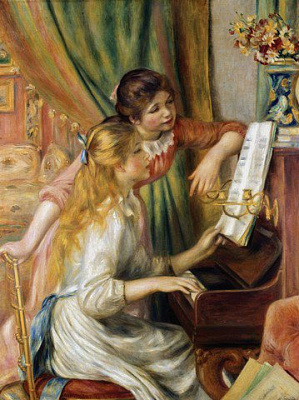 Картина Дівчата за фортепіано - Ренуар П'єр Огюст 