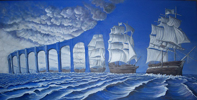Картина Плавание на закате - Гонсалвес Роб 