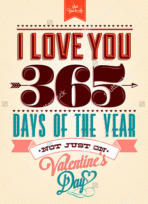 Картина "I love you 365 days" - Мотивационные постеры и плакаты 