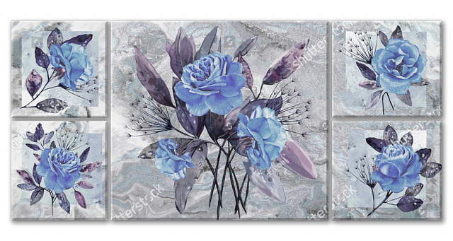 Картина Композиція з блакитними квітами - Еренаї 
