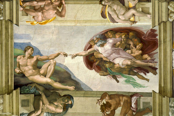 Картина Сотворение Адама - Буонарроти Микеланджело 