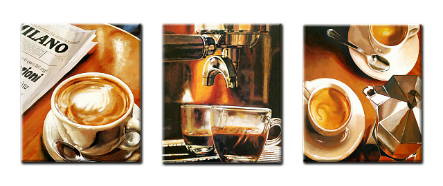 Картина Кофе. Триптих - Квадратные 