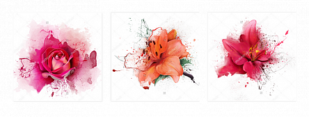 Цветочное волшебство. Триптих