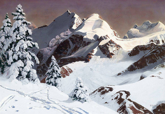 Картина Зимние Альпы 3 - Арнеггер Алоиз 