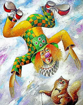 Картина клоун акробат - Для детей 