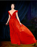 Жінка в червоній сукні