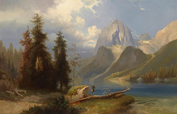 Картина Голубое озеро в горах - Тома Йозеф 