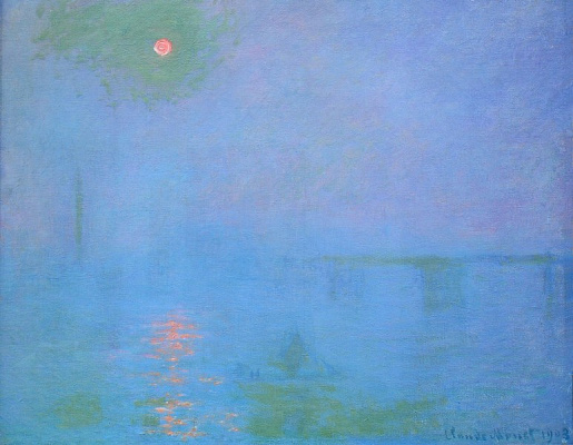 Картина Мост Чаринг-Кросс, туман на Темзе - Моне Клод 