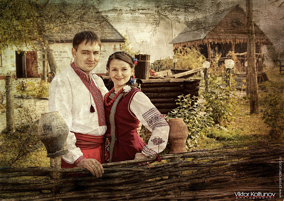 Картина Пара в украинском селе - Парные национальные 