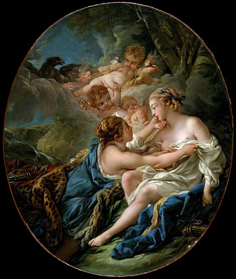 Картина Юпитер в облике Дианы соблазняет нимфу Каллисто - Буше Франсуа 