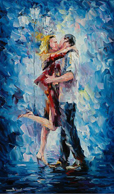 Картина Поцілунок під дощем - Афремов Леонід 