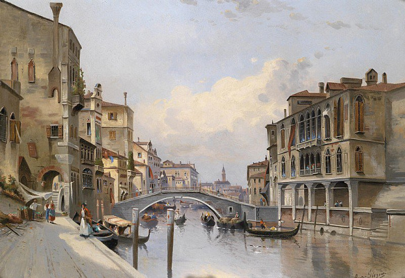 Картина Канал в Венеции - Август фон Зиген 