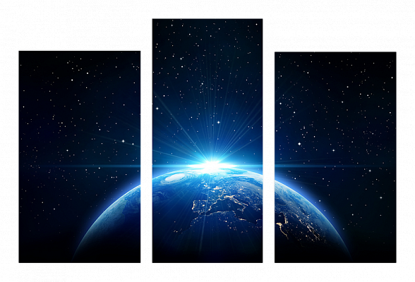 Картина Космічний простір - З трьох частин 